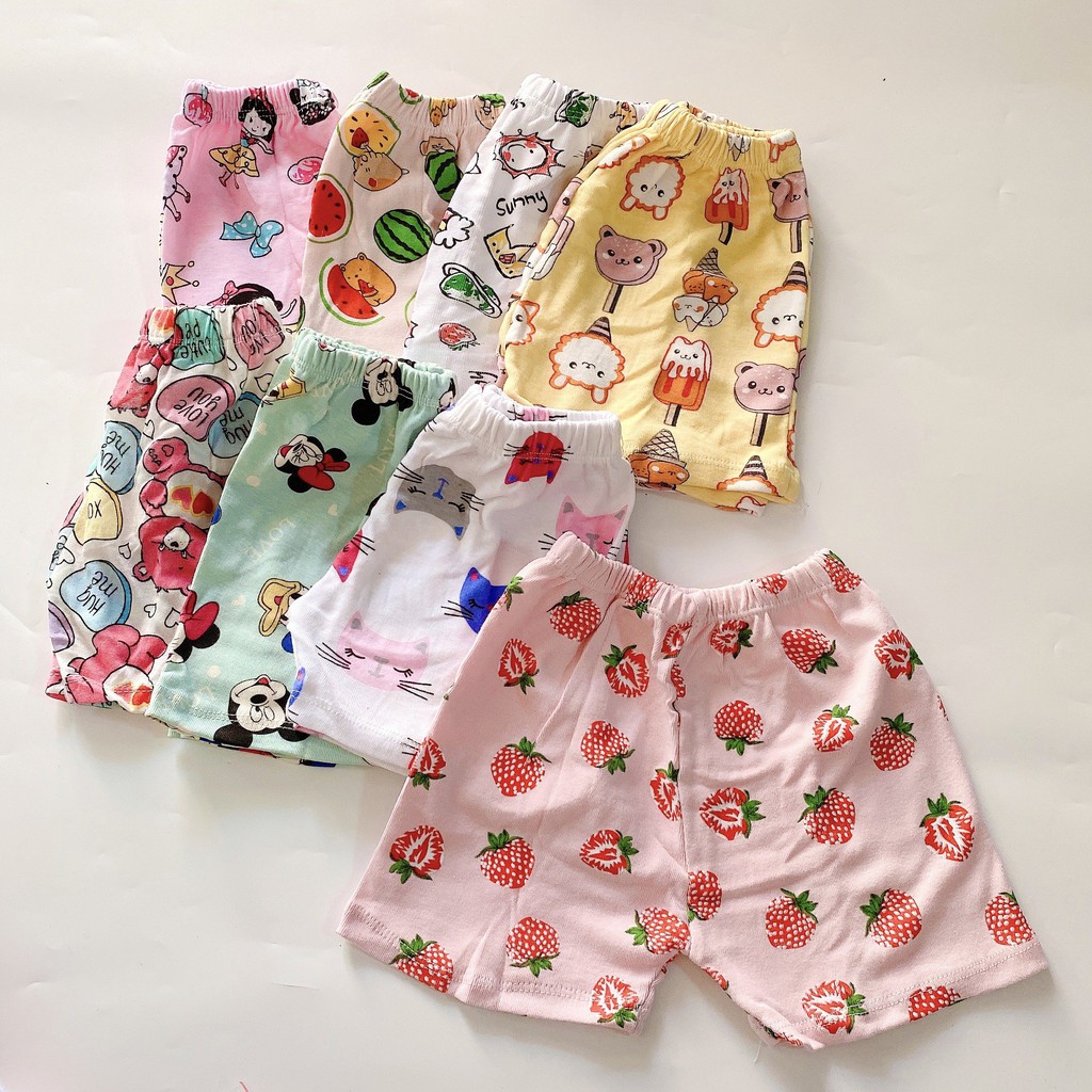 Quần đùi cotton cho bé trai,gái thoáng mát mặc hè (6-16kg)