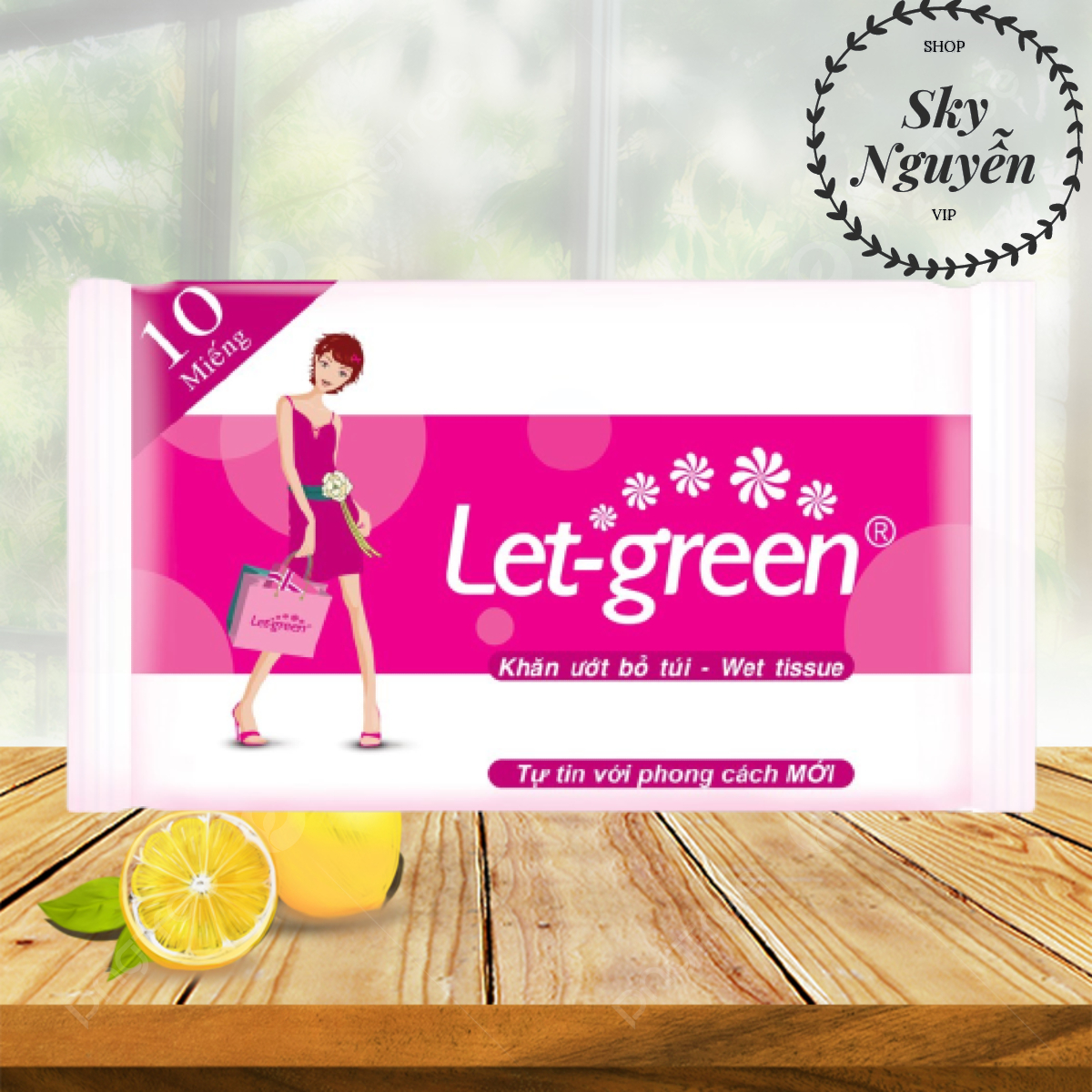 Khăn Ướt Bỏ Túi LET-GREEN 10 Miếng/Gói