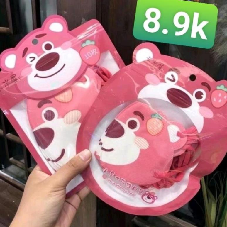 Khẩu trang gấu dâu losto cho bé sét 10 chiếc khẩu trang