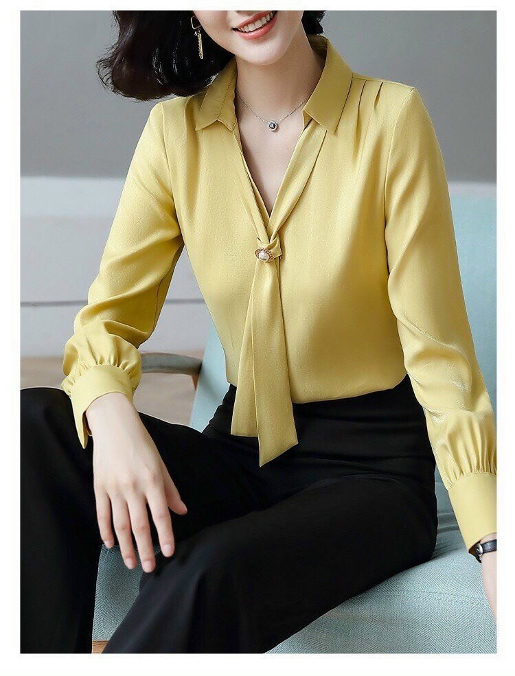 Áo sơ mi công sở kiểu cà vạt
