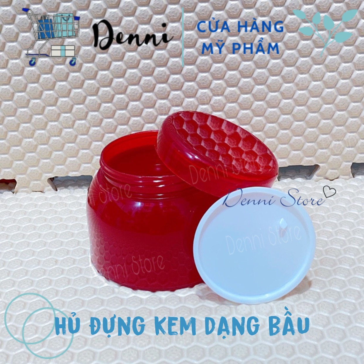 Hủ bầu đựng kem 150g màu đỏ