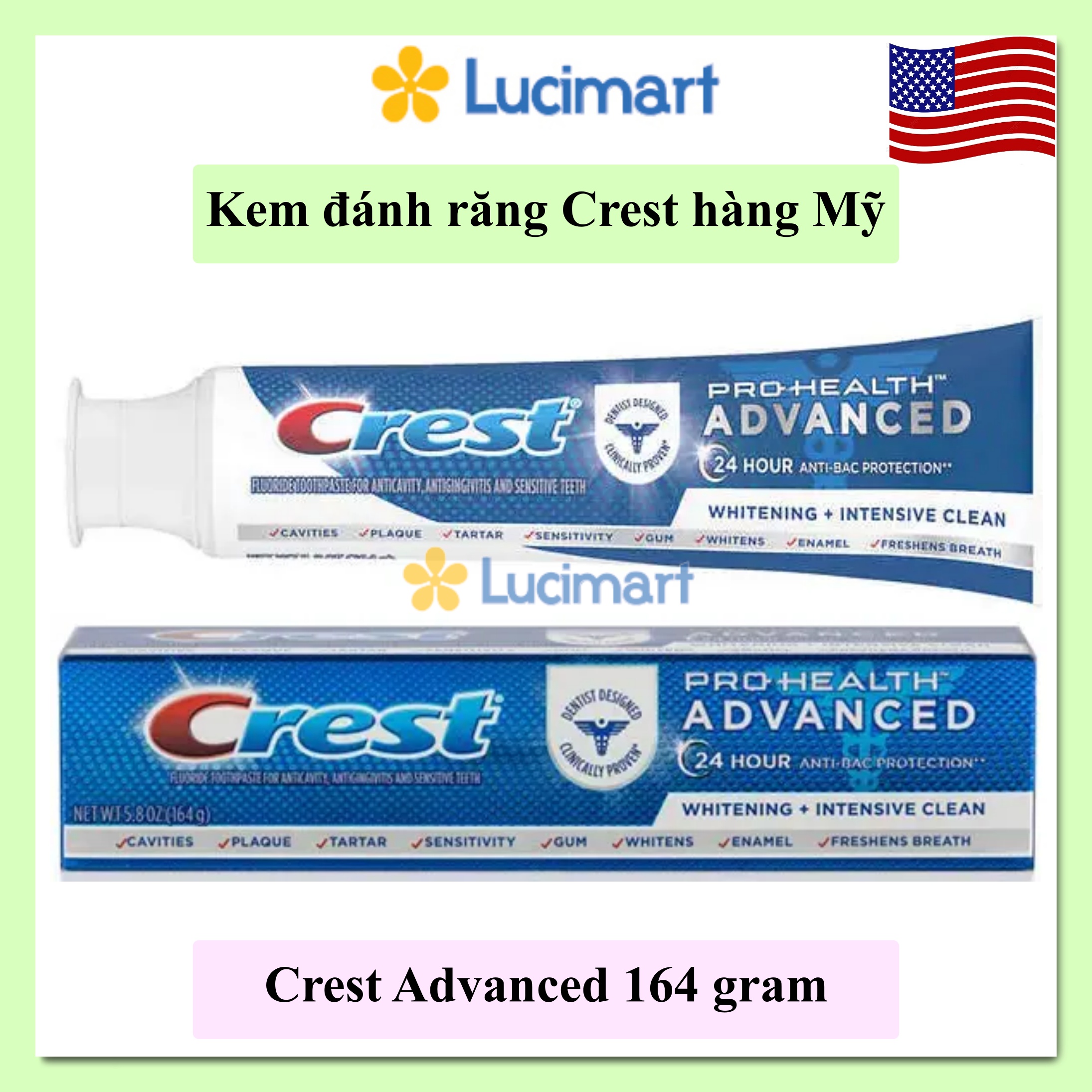 Kem đánh răng Crest Pro-Health Advanced [Hàng Mỹ]