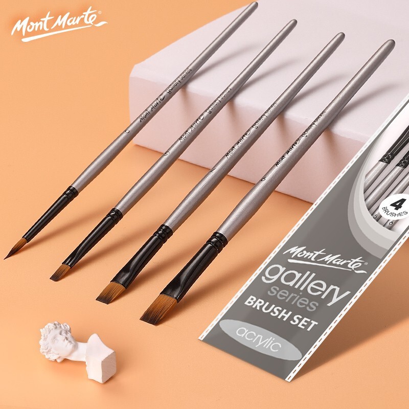 Bộ 4 cọ acrylic mont marte gallery series brush set acrylic 4pce bmhs0011