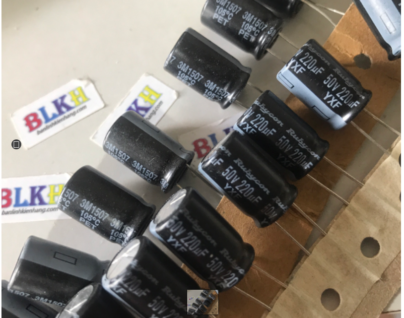 10 tụ hóa nhật bản 50v 220uf 10x16 chính hãng rubycon