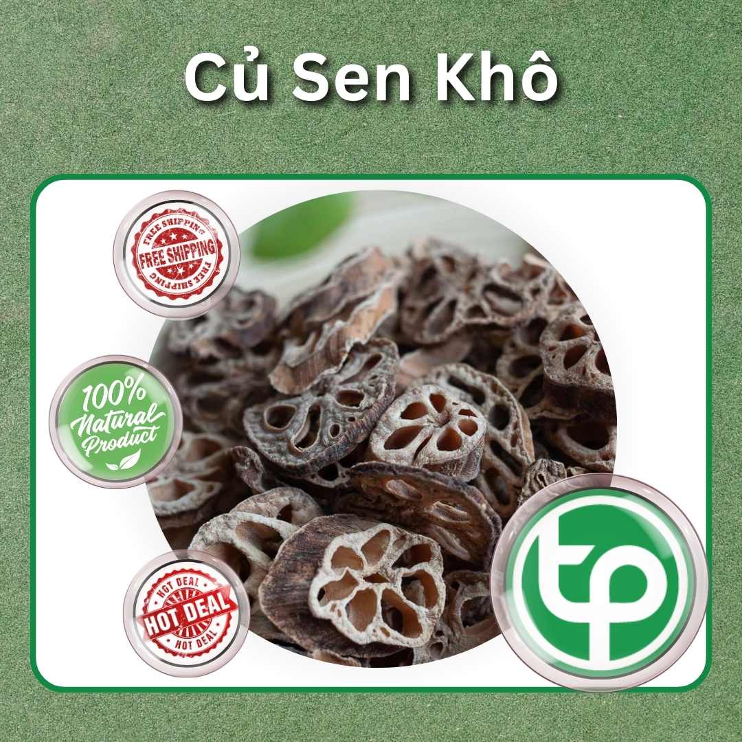 Củ sen sấy khô sắt lát 500g - Tấn Phát - Hàng Công Ty Chất Lượng Cao