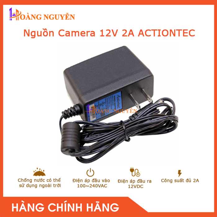 [HCM][NHÀ PHÂN PHỐI] Nguồn Camera 12V 2A ACTIONTEC - Có Thể Sử Dụng Ngoài Trời - Bảo Hành 12 Tháng - Công Nghệ Hoàng Nguyễn