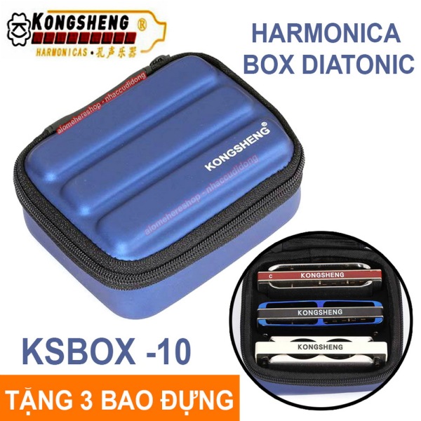 Hộp đựng 3 kèn harmonica 10 lỗ KongSheng