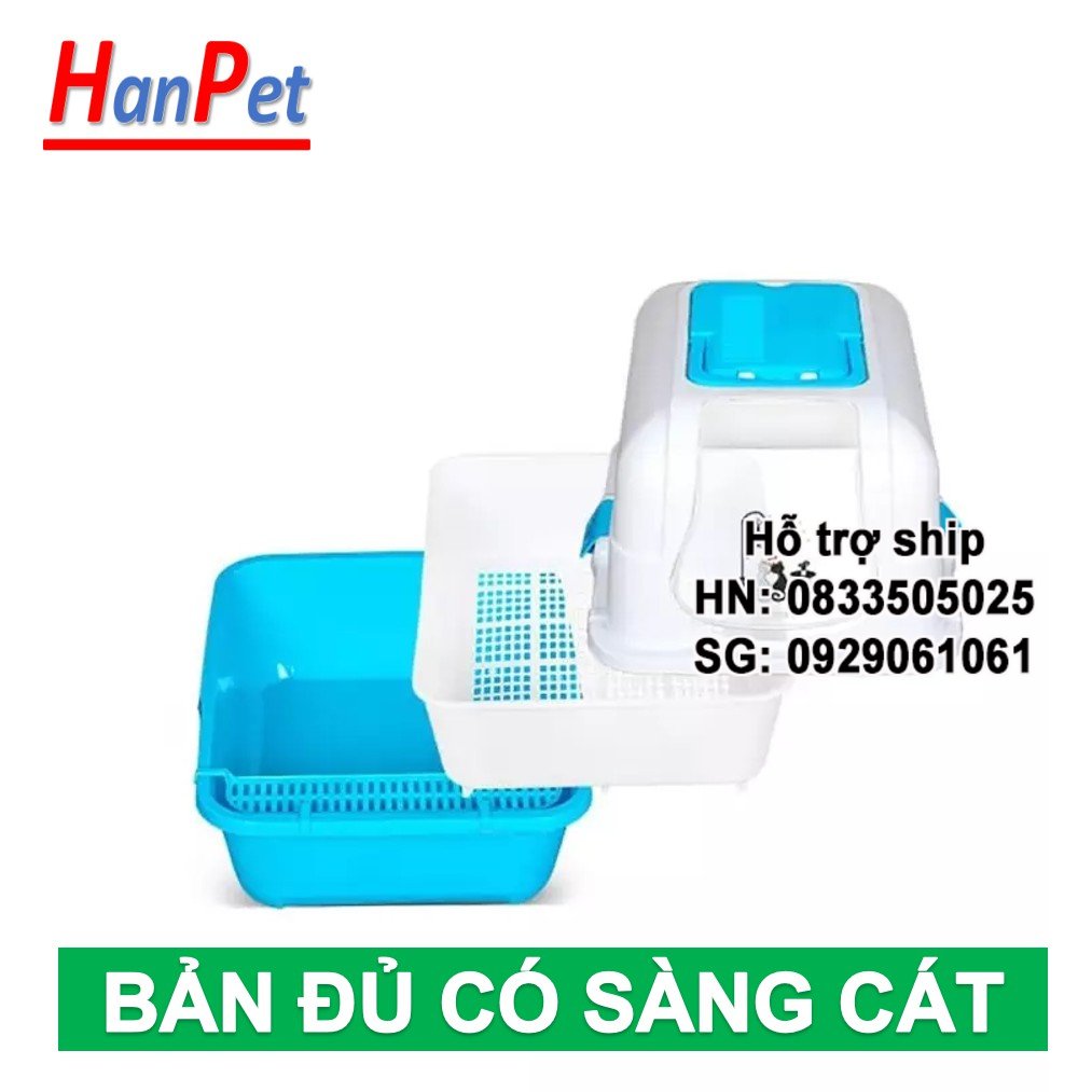 Hanpet - Nhà vệ sinh cho mèo (có 5 loại ) tặng kèm xẻng / nha ve sinh meo / khay đựng cát mèo / cat ve sinh meo / hop dung cat meo / nha meo / long meo /