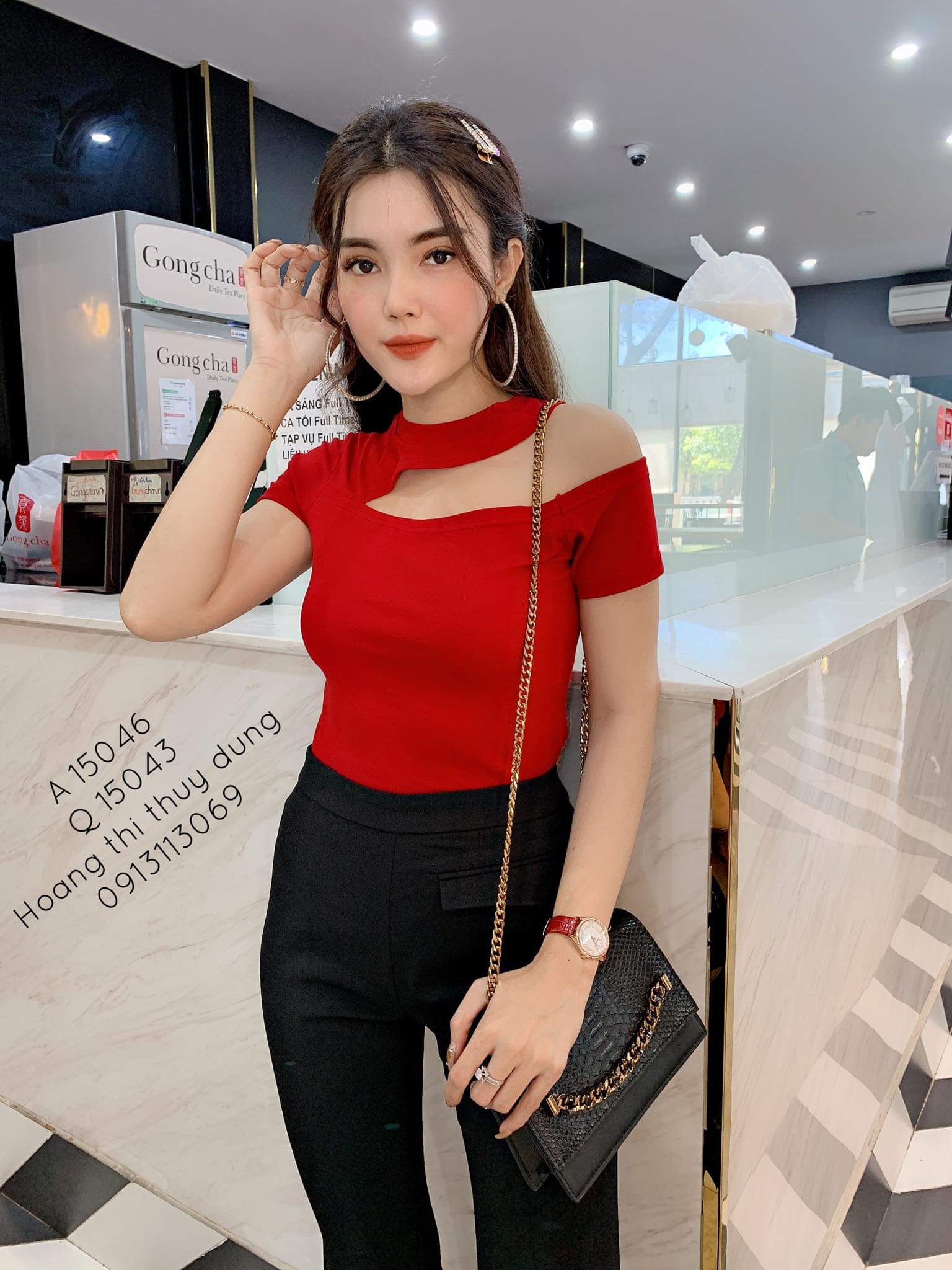 Áo Thun Lụa Tay Ngắn Khoét Một Bên Vai Phá Cách TT0014 (TTS229)