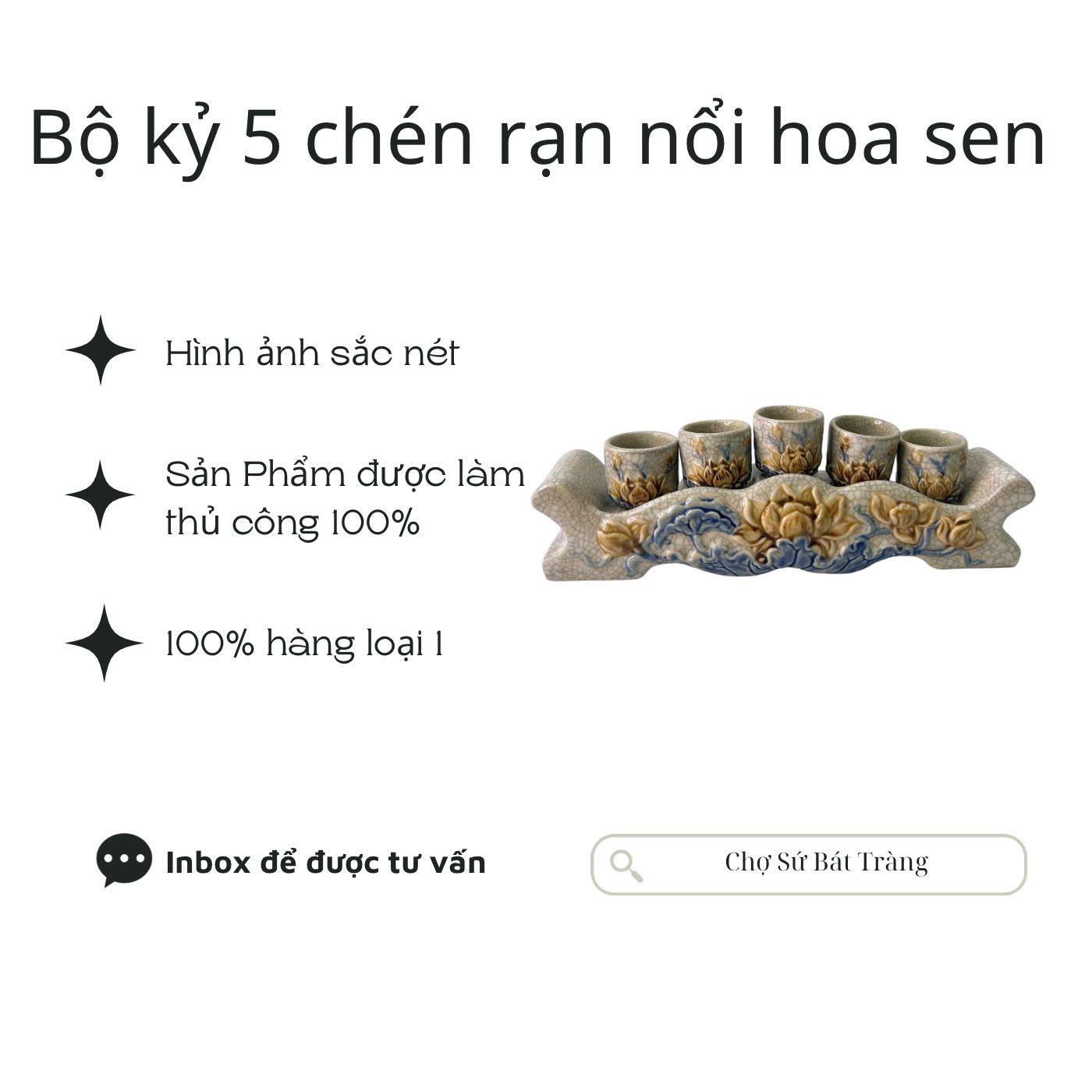 Kỷ Chén Thờ Men Rạn Nổi Bát Tràng - Siêu đẹp siêu rẻ - Chợ Sứ Bát Tràng
