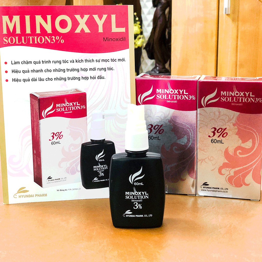 Xịt kích mọc tóc Minoxyl Solution 3%, hỗ trợ điều tri rụng tóc, hói