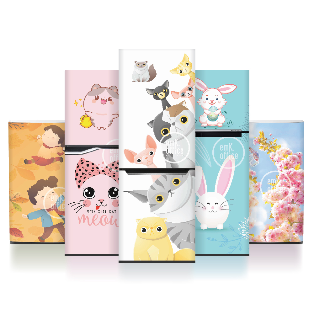 Decal dán tủ lạnh, miếng dán tủ lạnh mẫu cute - BO101