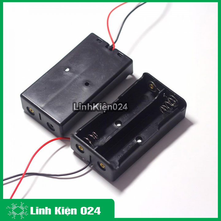 Bộ 2 hộp đế đựng pin 3,7v 18650 nối tiếp 2 pin