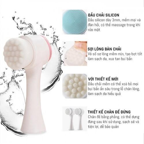[HCM]Cọ rửa mặt 2 đầu Silicon làm sạch sâu da mặt