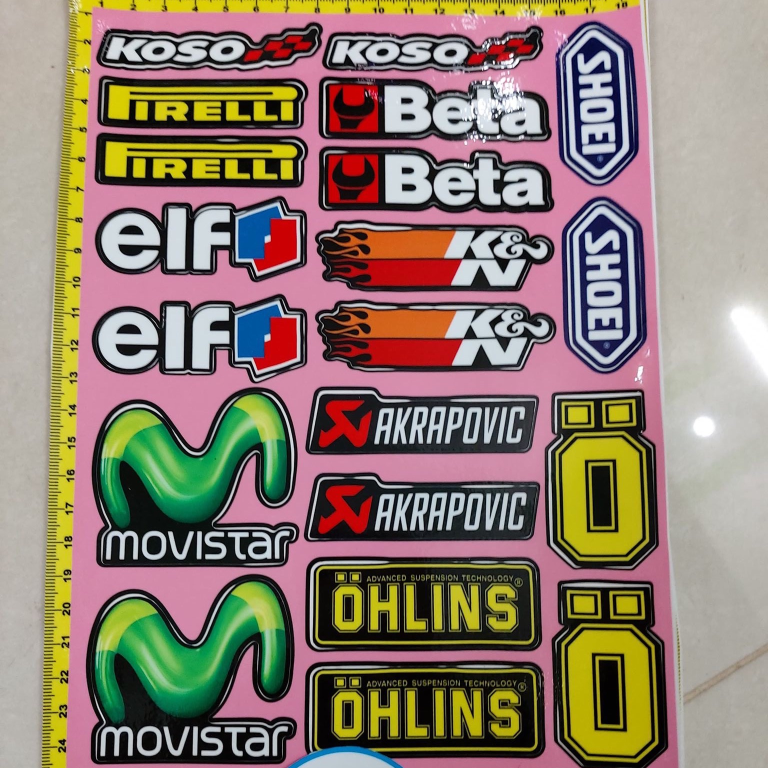 Set tem logo giấy Movistarohlins elf...