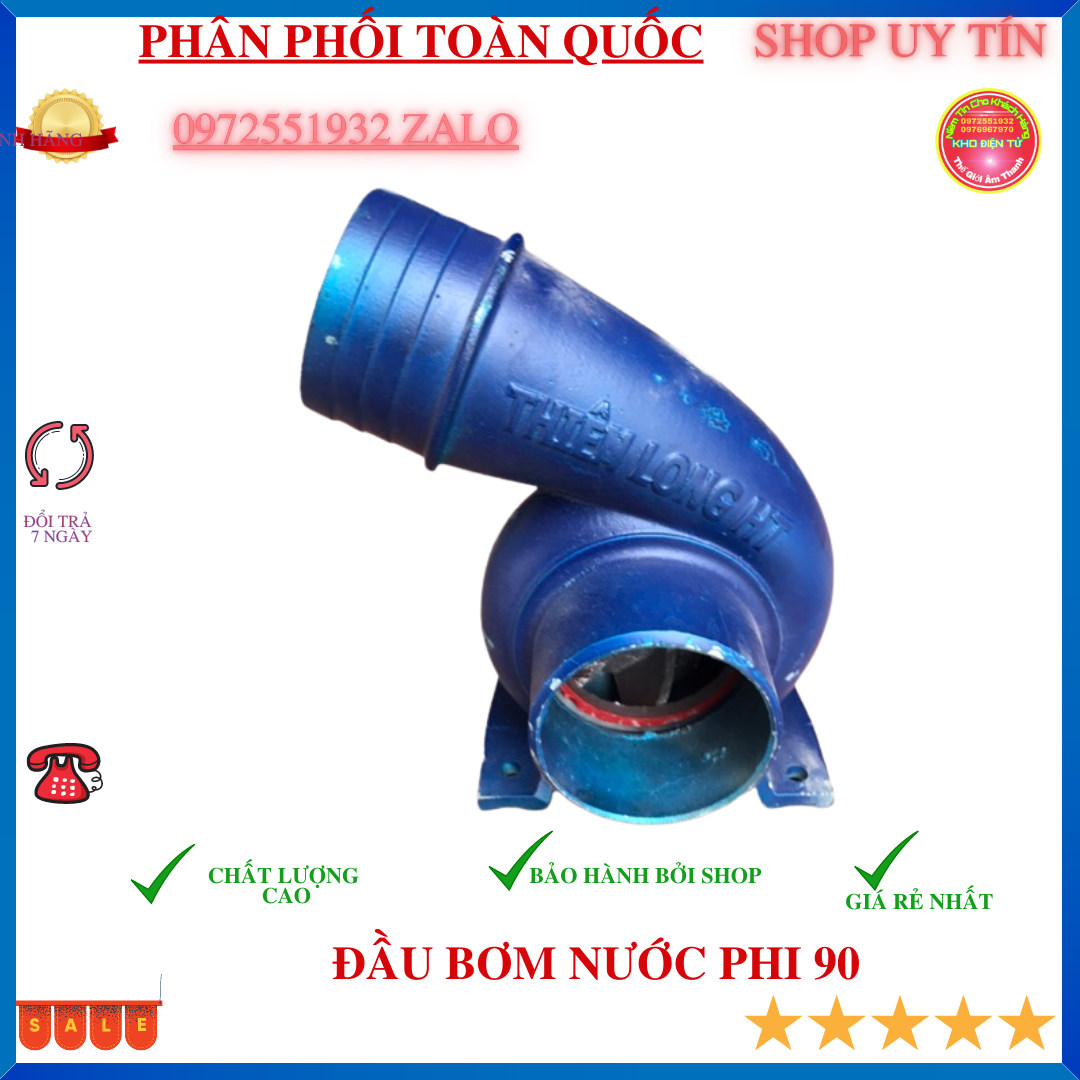 Bộ đầu bơm phi 90mm chế máy 1.5- , chế đầu nổ2.2kw