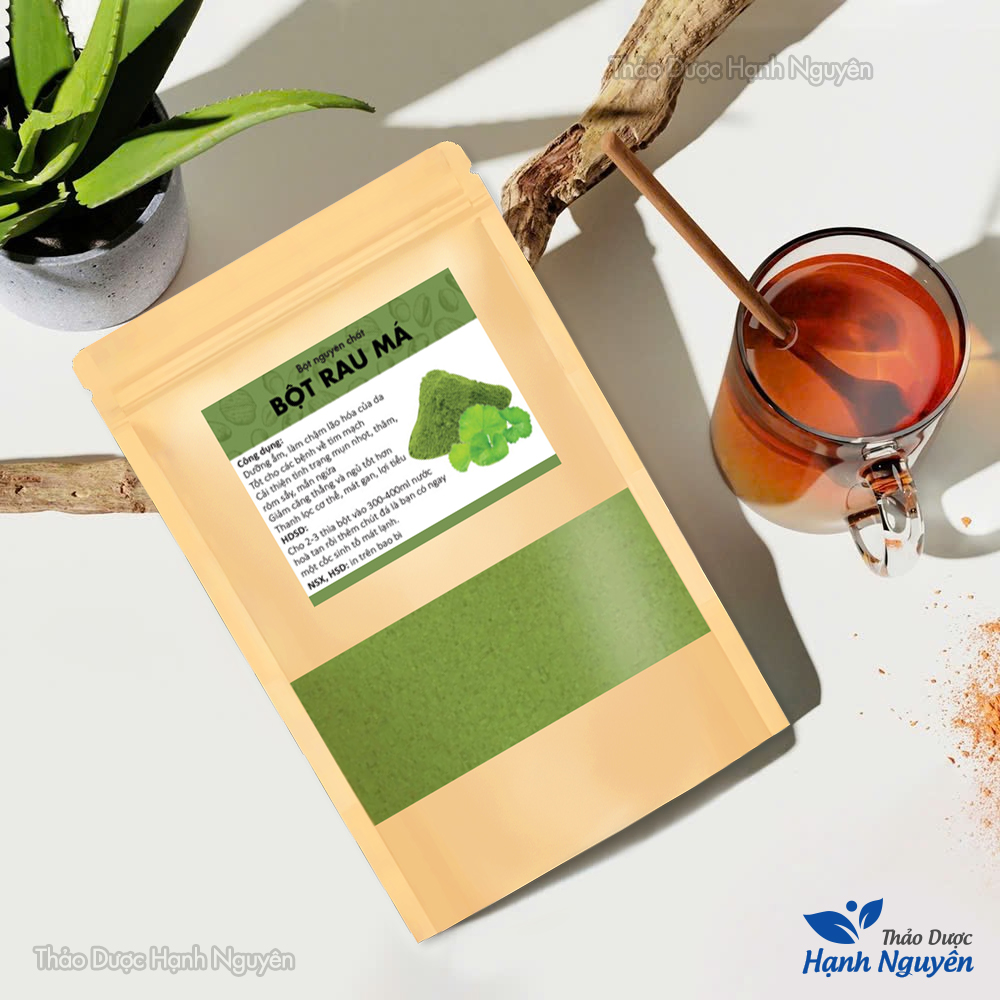 Bột rau má 100g, nguyên chất, sấy lạnh, nước uống detox, giảm cân, thanh nhiệt, ngừa mụn, đẹp da