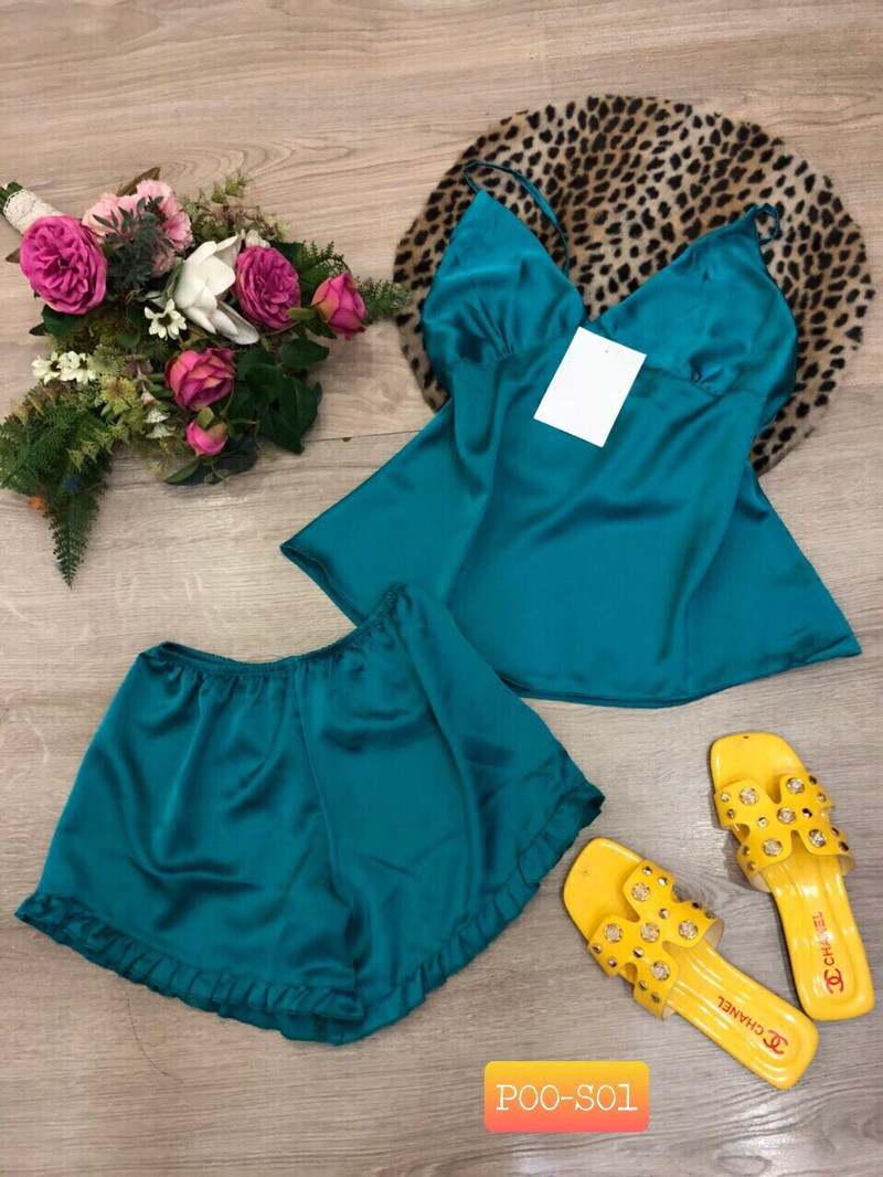 Set Bộ Lụa Phi Ngủ Sexy Quyến Rũ Sang