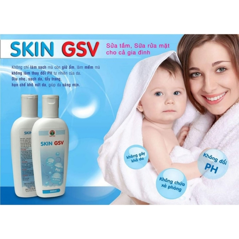 [CHÍNH HÃNG]Sữa rửa mặt, sữa tắm Skin GSV 200ml