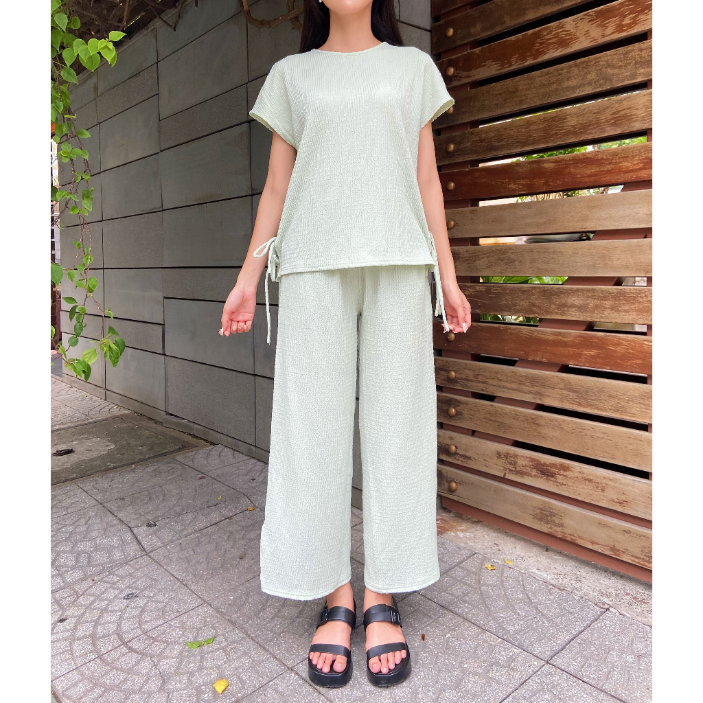 Bộ set quần lửng Màu Tím Mộng Mơ ( Xanh ngọc hết hàng ) - Lovadova 22O07C001