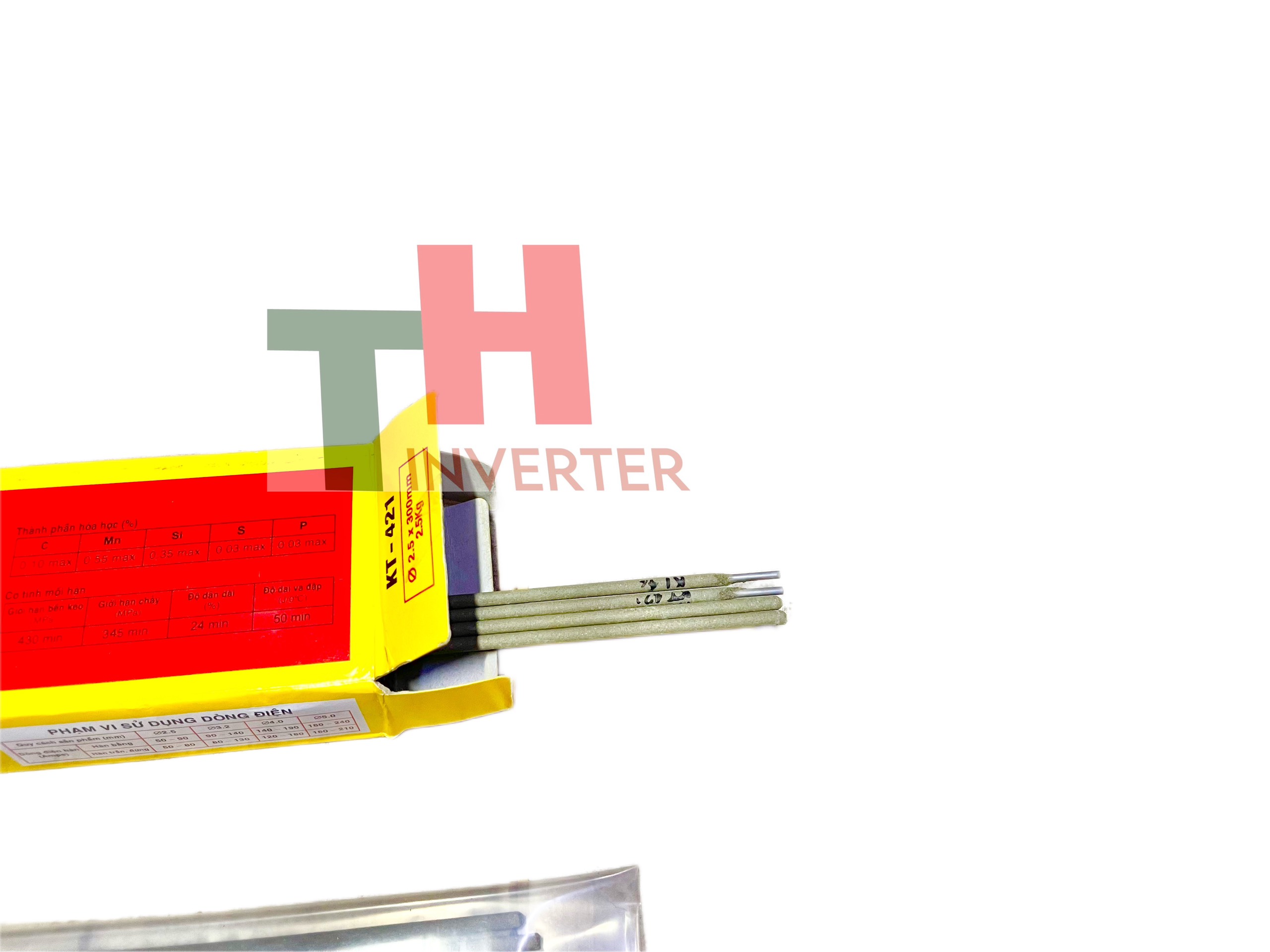 que hàn sắt kim tín 2.5 x 300mm, 0,5kg 30 que hàn