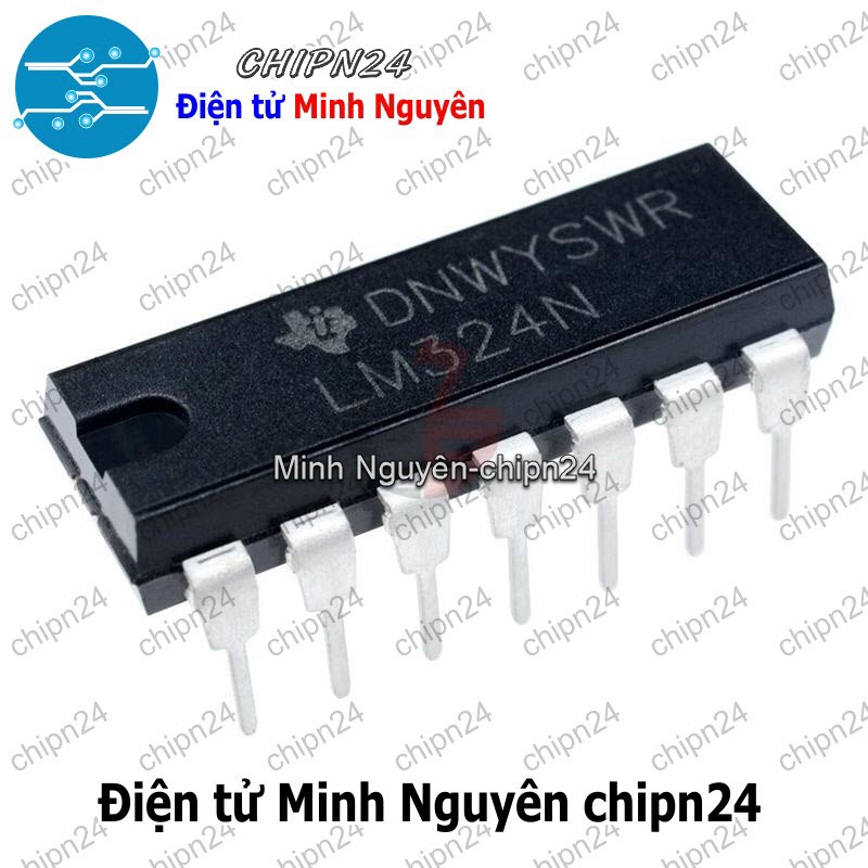[4 con] (DIP) IC LM324 DIP-14 (LM324N) (IC khuếch đại thuật toán OpAmp) - HH000340