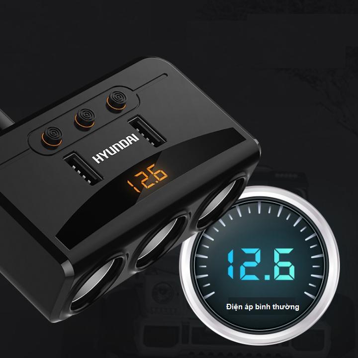 Bộ Chia Tẩu Sạc HY-29 3 Cổng Tẩu 2 Cổng USB Đa Năng Cho Xe Ô Tô