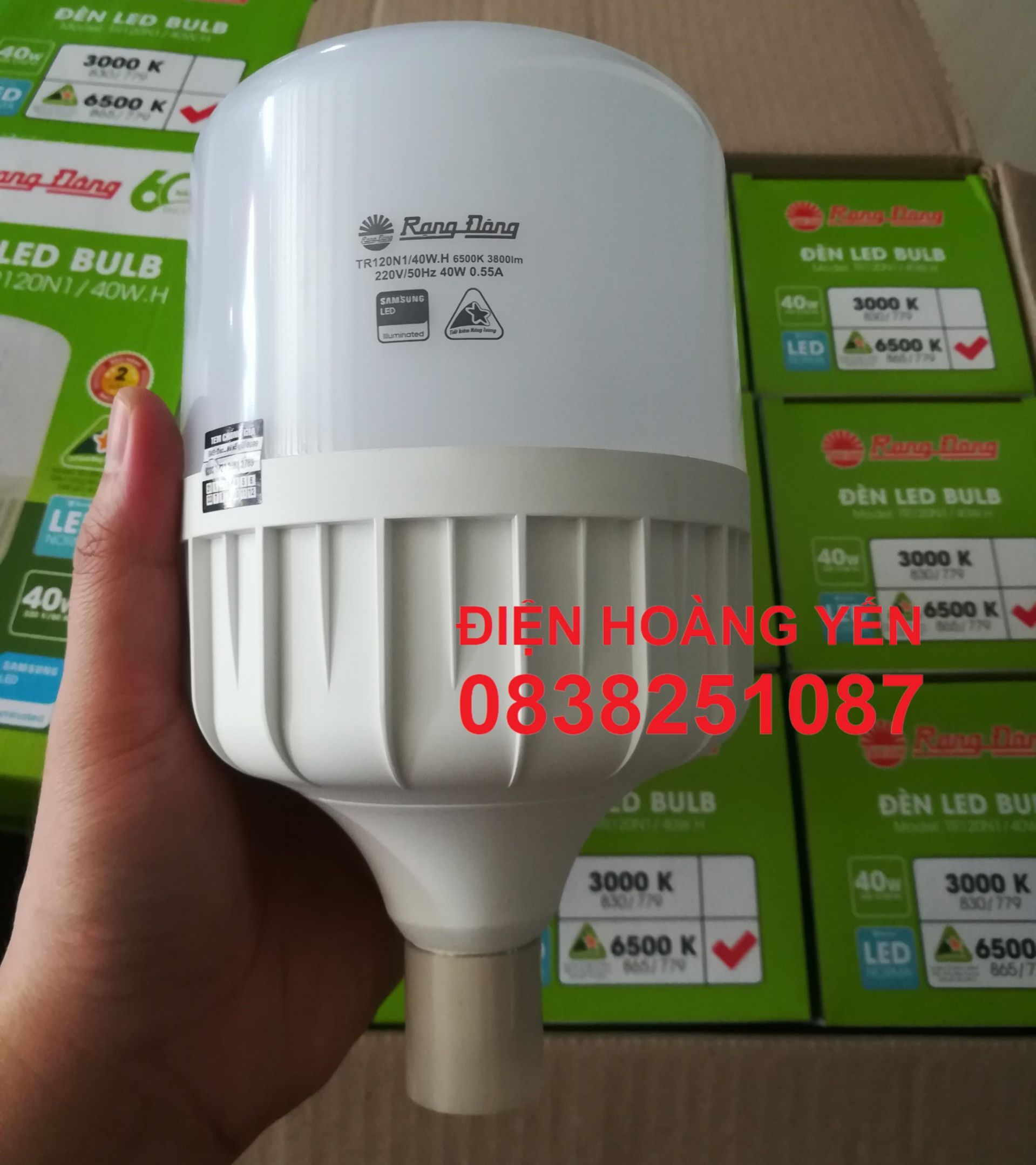 Bóng đèn Rạng Đông 40W 30W LED Bulb trụ E27