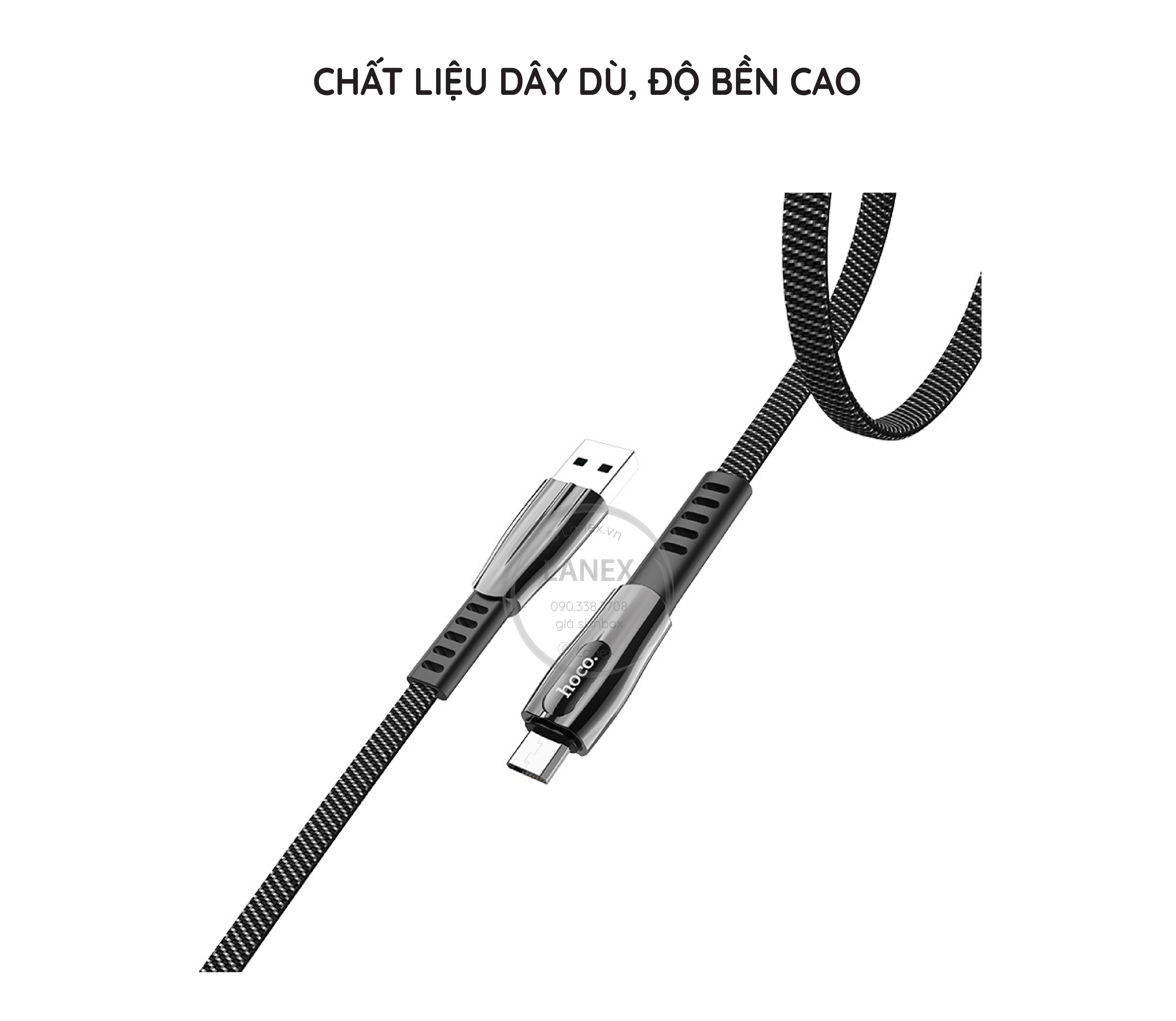 Cáp Sạc Nhanh Hoco U70 Dây Dù Micro 2.4a Dài 1.2m