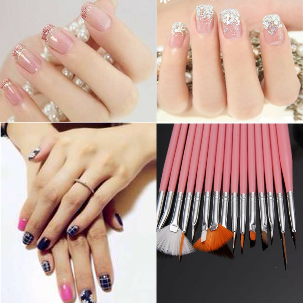 Bộ 15 cây cọ trang trí móng