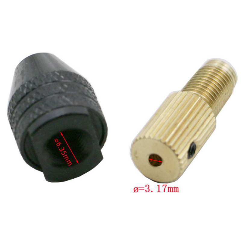 Đầu kẹp mũi khoan mini trục 3.17mm độ mở miệng kẹp 0.5-3.2mm