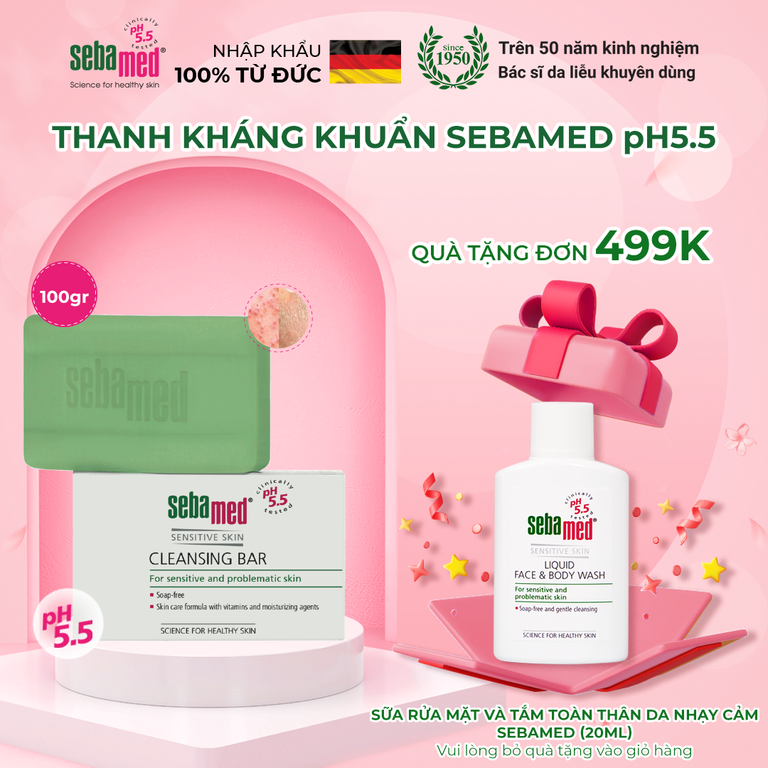 Thanh làm sạch kháng khuẩn Sebamed Cleansing Bar pH5.5 (100g)