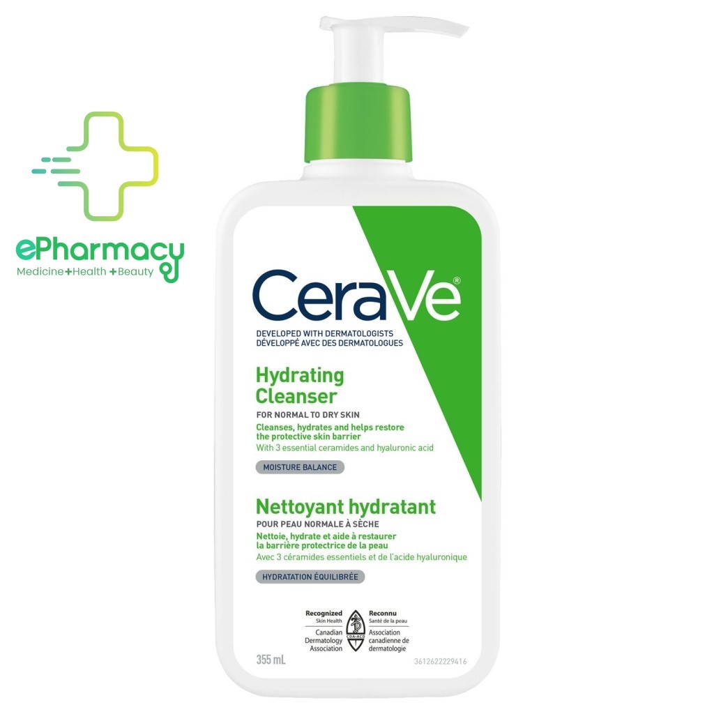 Sữa rửa mặt cerave hydrating facial cleanser for normal to dry skin dưỡng ẩm cho da khô 355ml - youdo cosmetic
