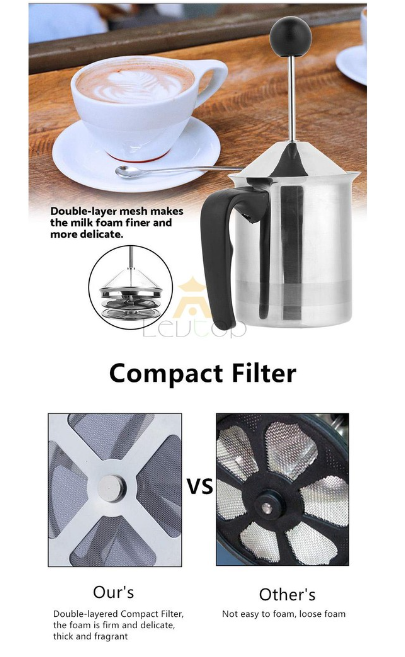 CA SỤC, ĐÁNH SỮA INOX TẠO BỌT, ĐÁNH SỮA LẠNH 400ml - 800ml ( Có Nắp )