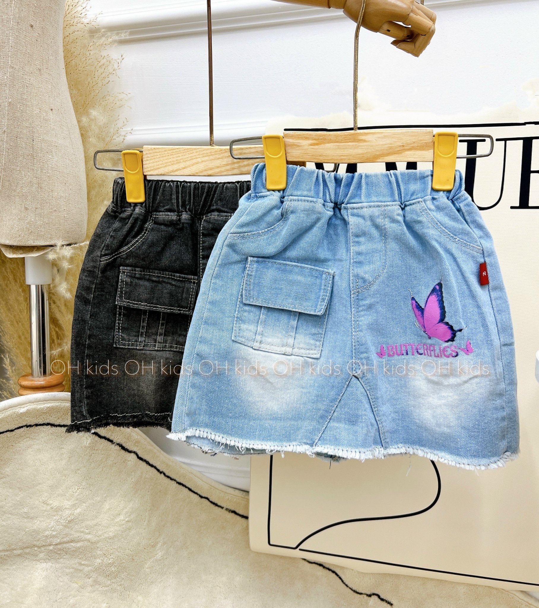set jean bướm dễ thương cho bé gái