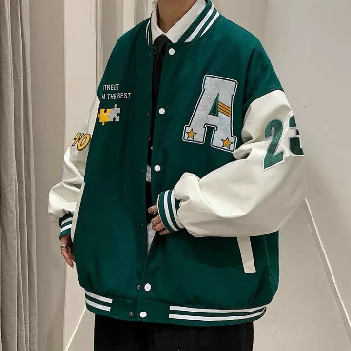 Áo Khoác Varsity Jacket A STUDIO bomber bóng chày basic nam nữ form rộng-TP89U