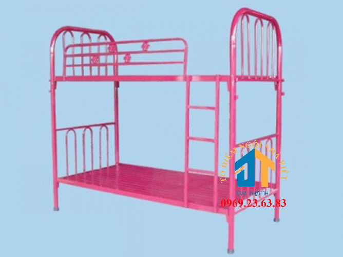 Giường  sắt 2 tầng cao cấp sơn tĩnh điện Kích thước 0,8mx0,8mx1m7