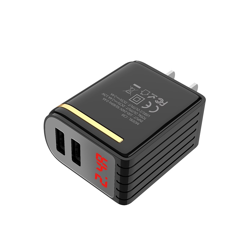 Củ sạc nhanh 2.4A (2 cổng có đèn báo dòng) HOCO C39