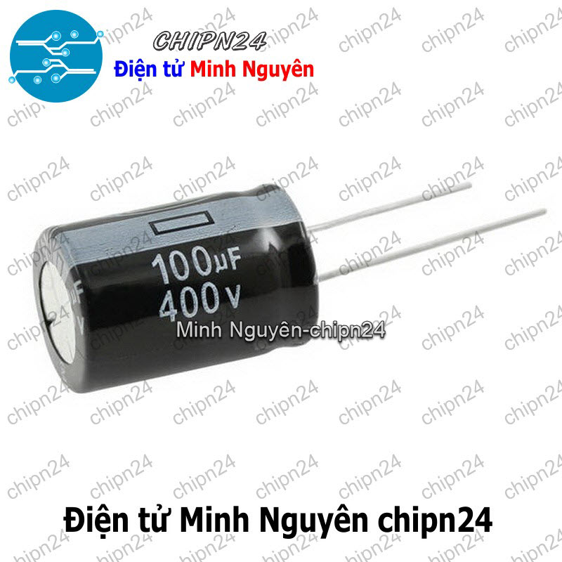 [2 con] (J17) Tụ hóa 100uF 400V Đen (18x25mm) - HH002831