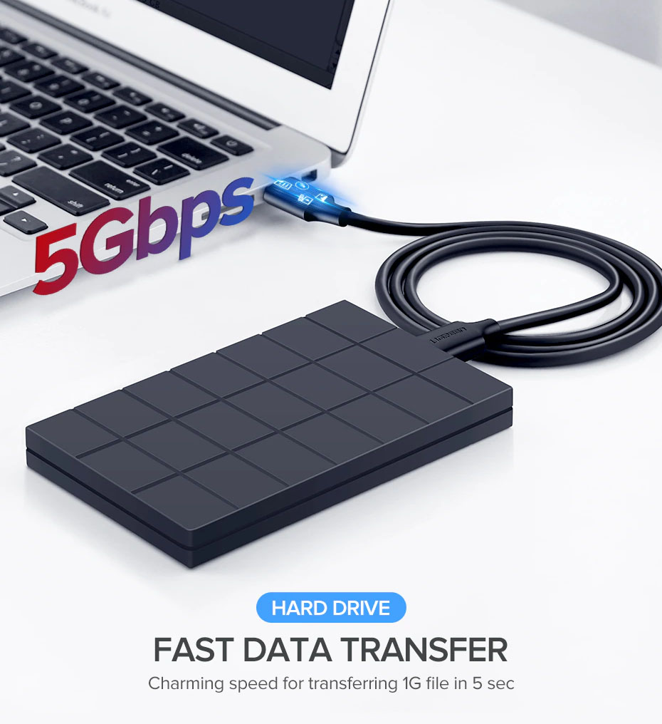 Cáp USB 3.0 link 2 đầu đực Cao Cấp UGREEN US128 Chính Hãng