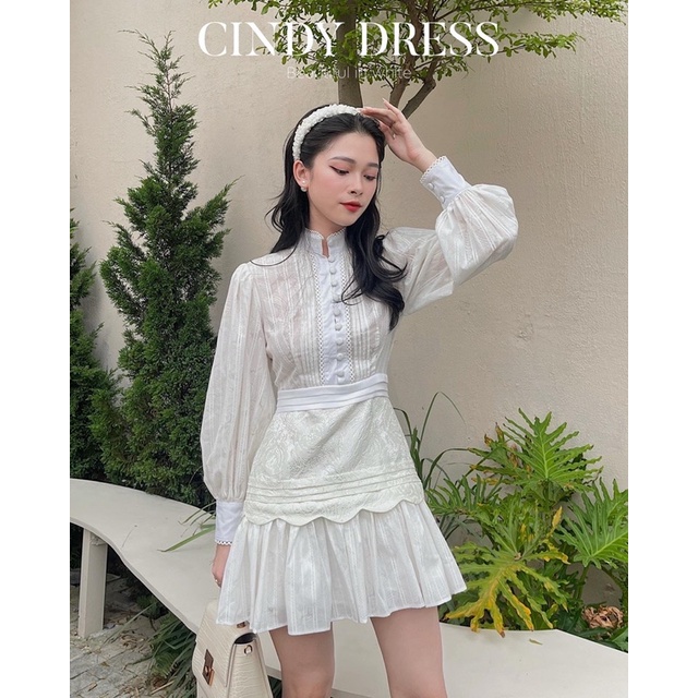Váy trắng dáng đuôi cá eo tôn dáng CINDY DRESS