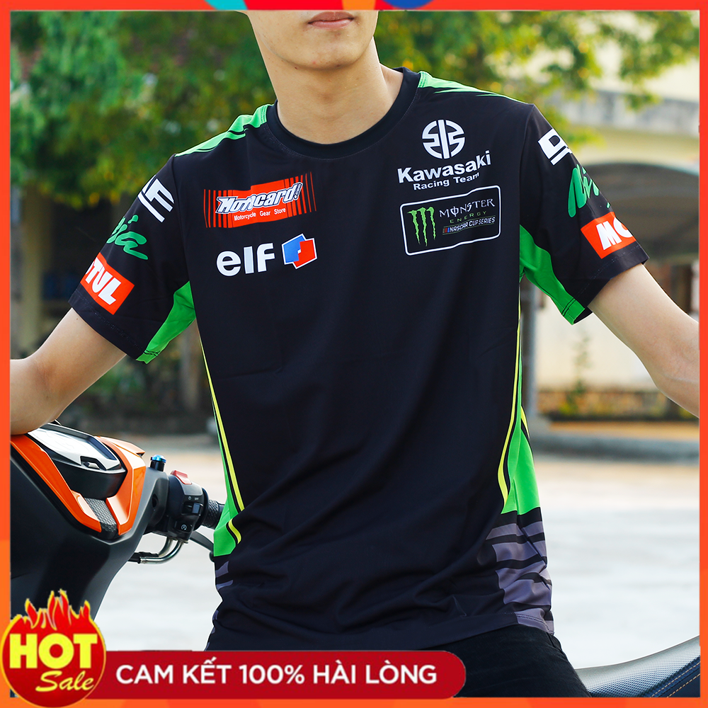 Áo Thun nam Kawasaki đen Mực chuẩn không lem vải dày dặn co dãn ⚡ FREESHIP ⚡