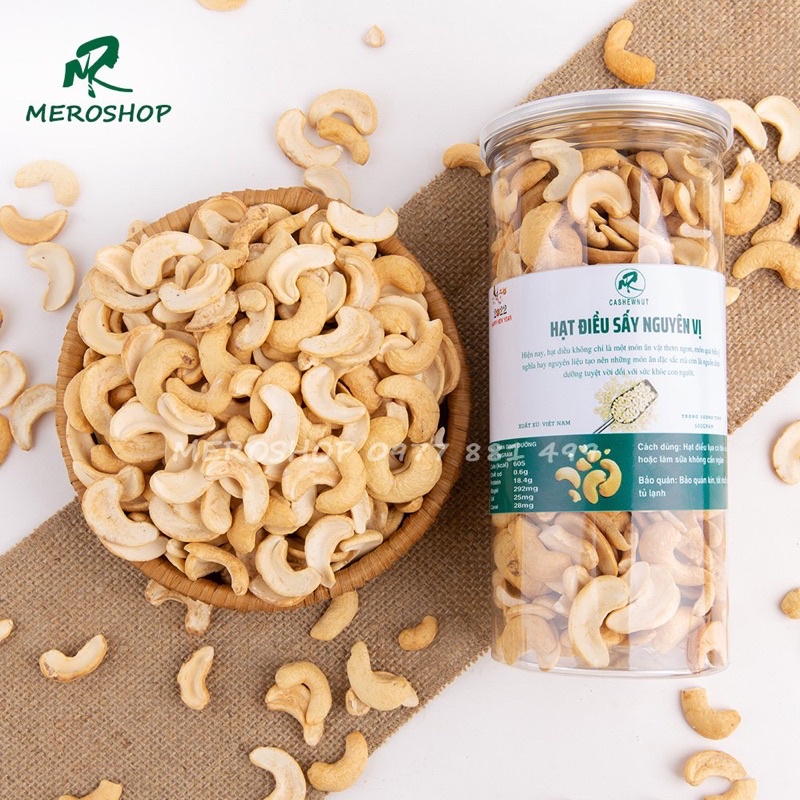 500gram điều sấy nguyên vị không lụa không muối hạt vỡ đôi