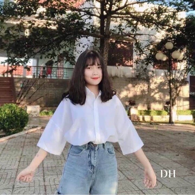 Áo Sơ Mi Tay Lỡ Túi Rộng Nữ