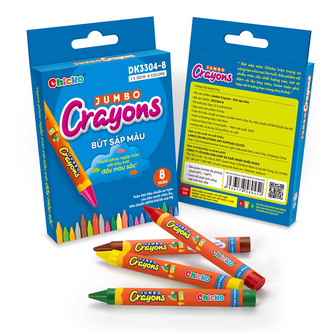 Bút Sáp 8 Màu Jumbo Crayons
