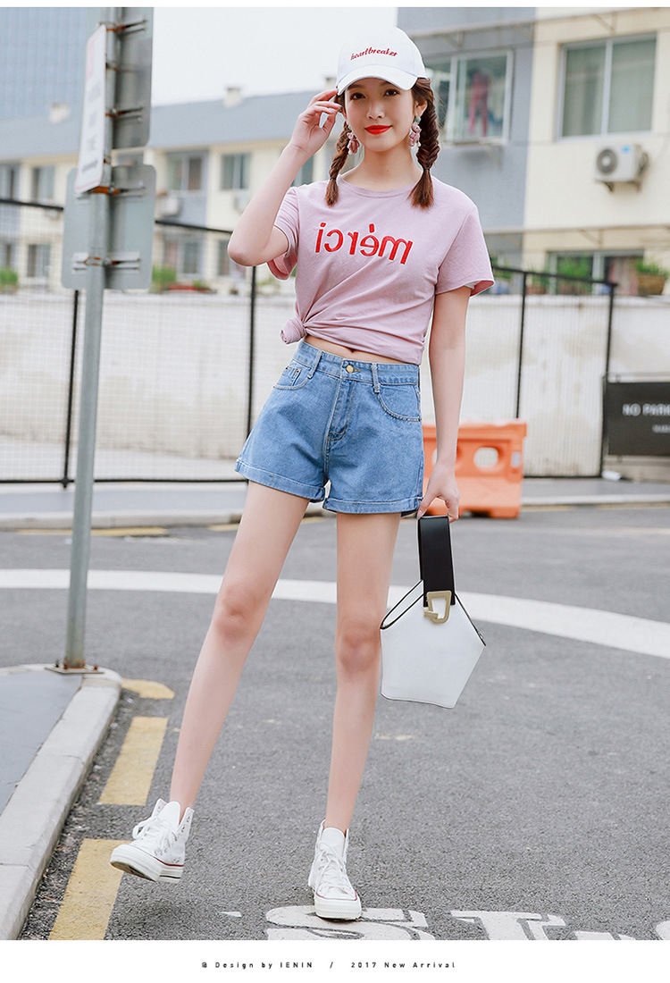 Quần short bò nữ bo gấu