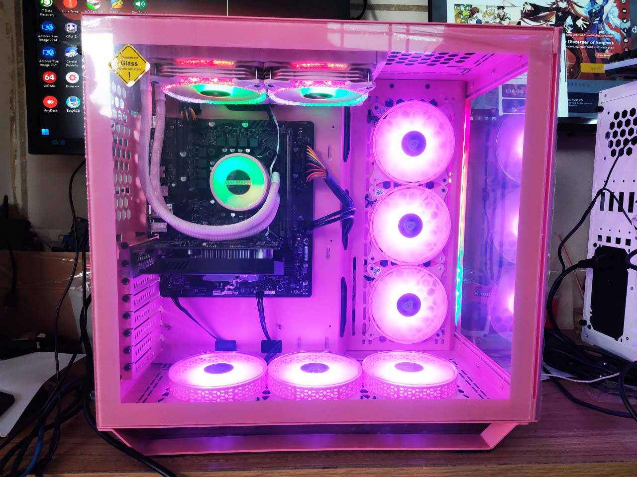 Vỏ máy tính Case VSP ES5 bể cá (ATX/MICRO-ATX/MINI-ATX)(TRẮNG/HỒNG/ĐEN)(KHÔNG FAN) Chính hãng