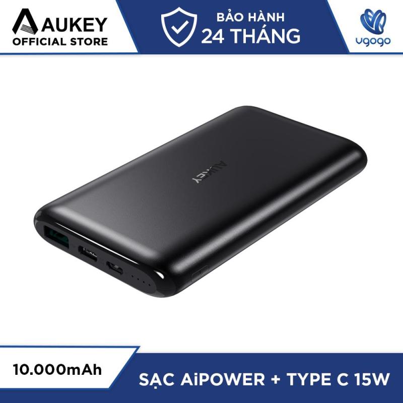 Giá Pin Sạc Dự Phòng 10000mAh Aukey PB-XN10 Cổng Sạc USB-C (5V/3A) & USB-A (5V/2.4A) Tích Hợp AiPower - Nhà Phân Phối Chính Thức