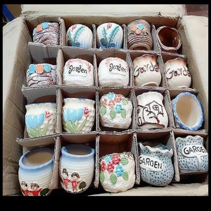 Chậu gốm sứ kích thước 6-8 cm