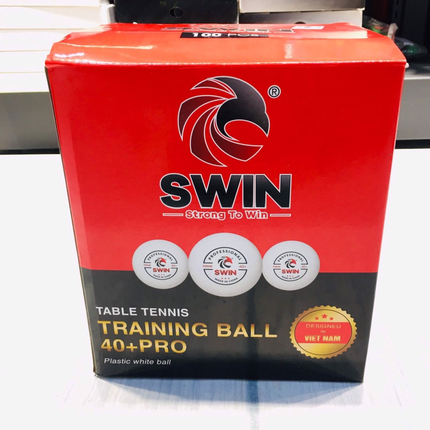 Bóng tập Swin 40+ 3 sao (100 quả kèm khay đựng)